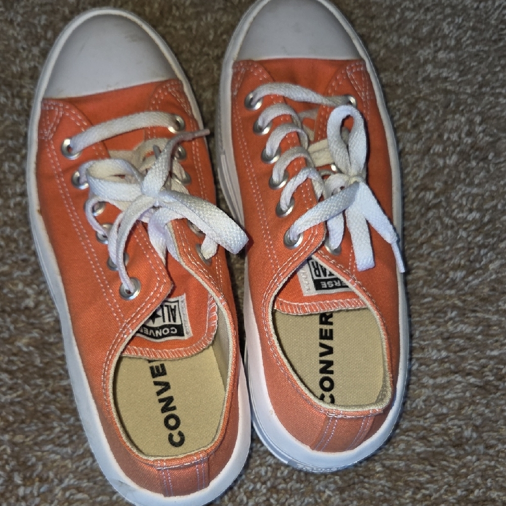 Converse Womens Ctas Move Ox Platform Vibrant Orange Sneakers